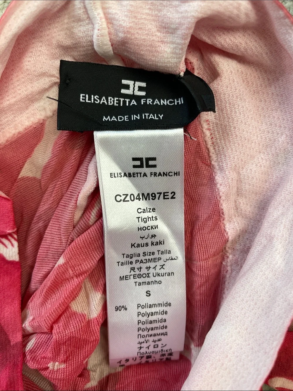 New Lot of 3 Elisabetta Franchi Designer Patterned Tights Green Pink Star Floral